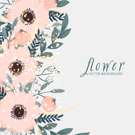 Floral pattern background - hand drown flowersのイラスト素材