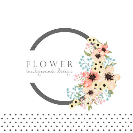 Floral background flower borderのイラスト素材