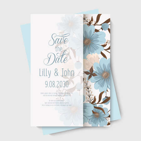 Floral backgrounds wedding cards templateのイラスト素材