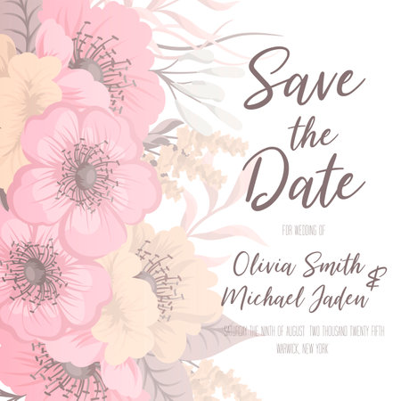 Floral border background - pink flower border vector illustrationのイラスト素材