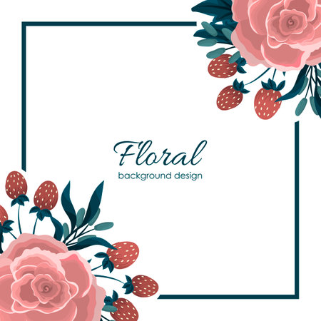 Ornate flower border.Elegant Vintage wallpaper design. Vector illustration.のイラスト素材
