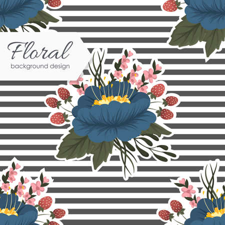 Simple cute pattern with flowers. Shabby chic.のイラスト素材