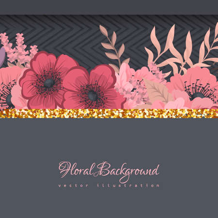 Romantic floral background. Vector illustrationのイラスト素材