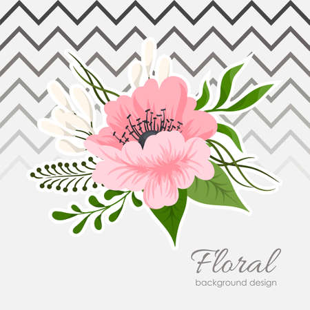 Romantic floral background. Vector illustrationのイラスト素材