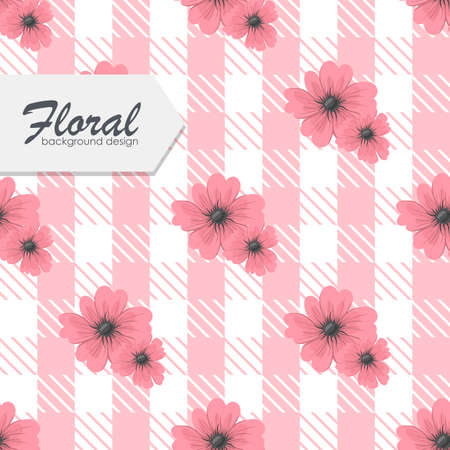 Simple cute pattern with flowers. Shabby chic. Floral seamless background for textileのイラスト素材