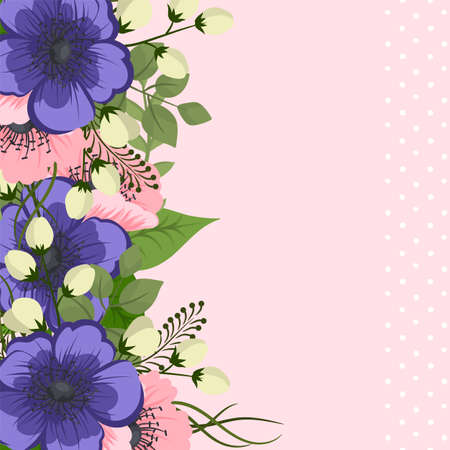Romantic floral background. Vector illustrationのイラスト素材