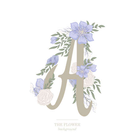 A letter. Floral alphabet. Vector illustrationのイラスト素材