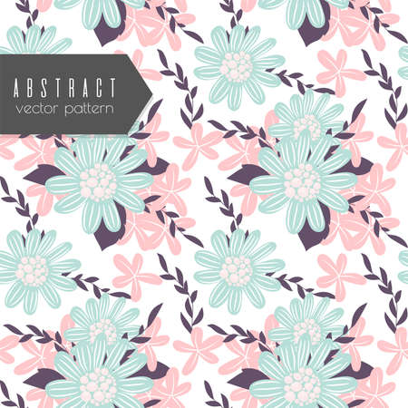 Vector seamless pattern with hand drawing flowers. Wallpaperのイラスト素材