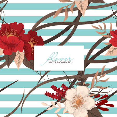 Vector seamless pattern with hand drawing flowers. Wallpaperのイラスト素材