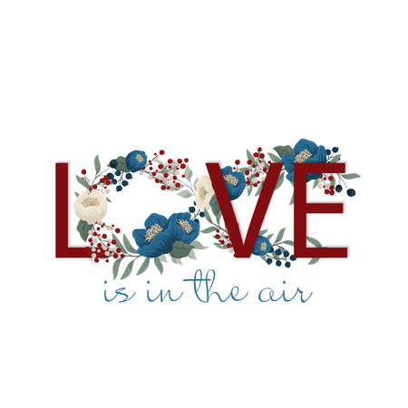 All you need is love. Romantic card made of cute flowers.のイラスト素材