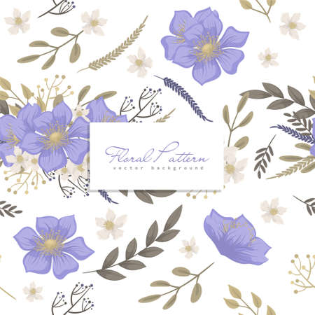 Romantic seamless vector floral pattern. Vector illustrationのイラスト素材