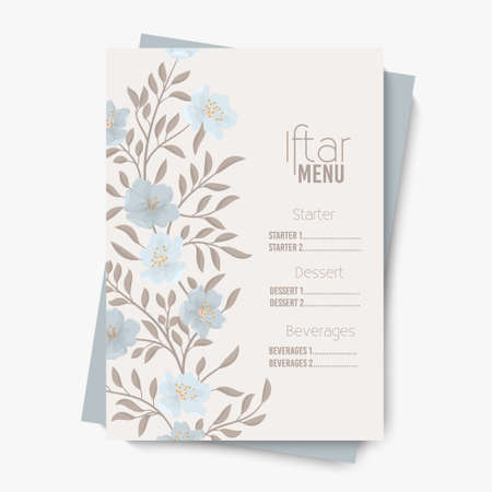 Arabic meals restaurant menu. Ramadan greeting card. Iftar party vectorのイラスト素材