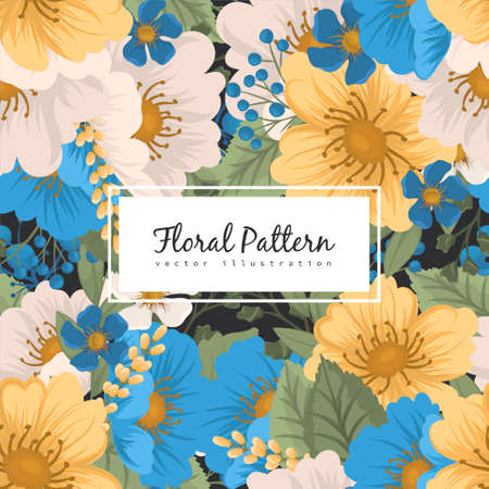 Romantic seamless vector floral pattern. Vector illustrationのイラスト素材