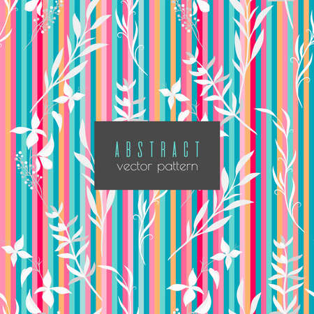 Vector floral seamless pattern with swirl shapes. Color background. Decorative illustration for print, webのイラスト素材