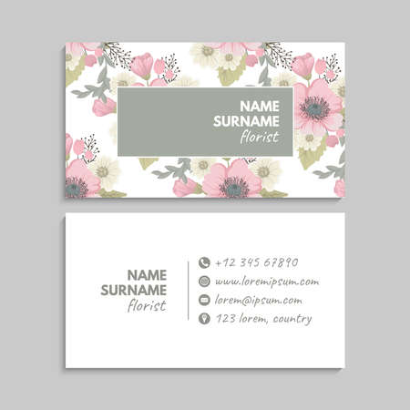 Business Card Set. Vector illustration. . Abstract templateのイラスト素材