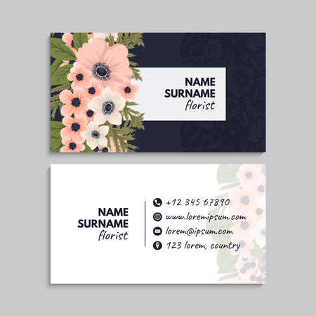 Business Card Set. Vector illustration. . Abstract templateのイラスト素材