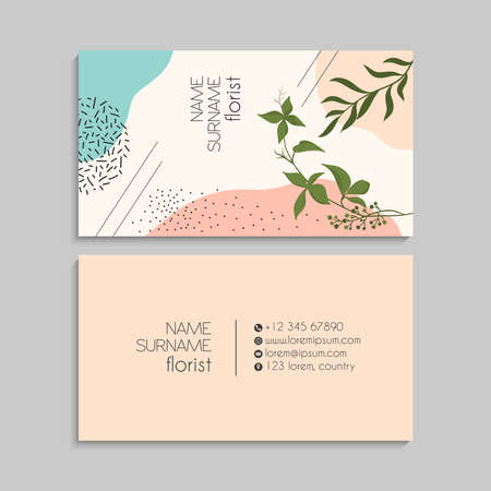 Business Card Set. Vector illustration. . Abstract templateのイラスト素材