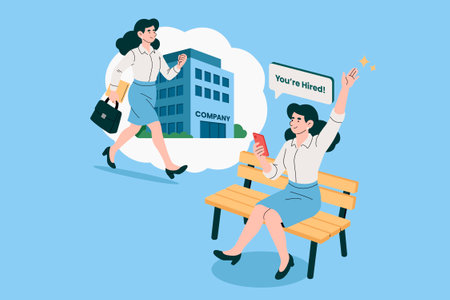 Successful Job Application and Hiring Resultのイラスト素材