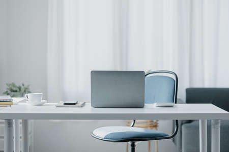 Startup company desks, empty offices, office spaces in marketing staff's offices, desks with office...