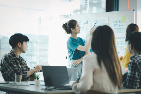 Meeting rooms where people are giving presentations, they are having a brainstorming meeting,...
