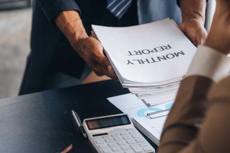 Presenting your business plan through reports, samples, and paperwork is a tool that increases your chances of success. To negotiate successfully in order to get the best business proposal.の写真素材