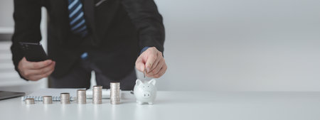 Individuals with savings, investing in stocks and funds to make money grow and generate profits in...