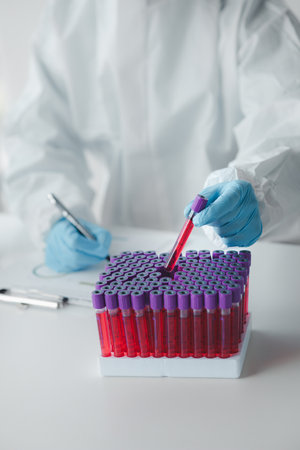 Laboratory is used for scientific research to examine and research blood obtained by sampling...