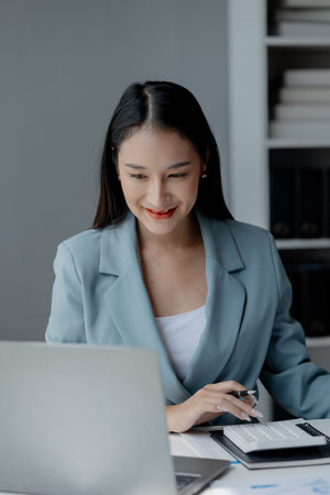 Businessmen work with private start-up companies, marketing department employees work to plan marketing, organize promotions, sell products and services of the company. Marketing planning concepts.の写真素材