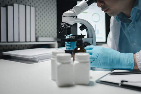 scientist working in the laboratory, scientists conducting research investigations in a medical...