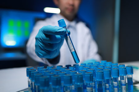 A researcher is testing a new chemical in a test tube that has just been discovered by a famous...