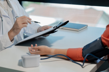 Doctors are giving blood pressure measuring devices to check people's pulses and blood pressures to...