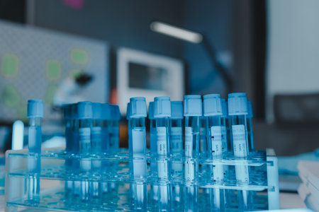 There is a lot of equipment in the lab, the atmosphere inside the laboratory is filled with experimental glassware, items that scientists use to do their work efficientlyの写真素材