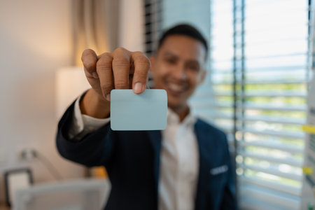 stamped the document to approve, businessman professional working while sitting at office desk,...