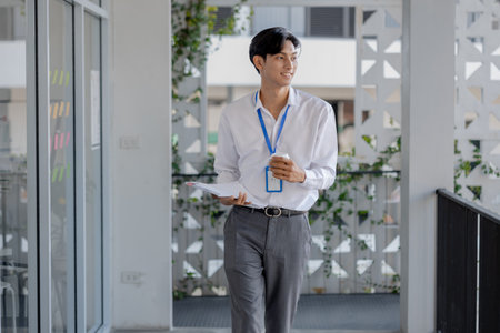 a well-dressed businessman posing in various poses, an office worker making various gestures, a dignified entrepreneur, a ceo of marketing company walking in the office, manager, bossの写真素材