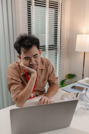 a businessman stressed because of the deal with his partner not complete, an accountant is stressed...