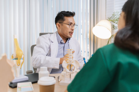 Group of doctors and nurses consulting about a complex patient case in hospital office. Team...