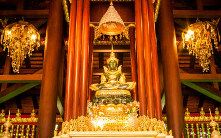 Jade buddha on base in churchのeditorial素材