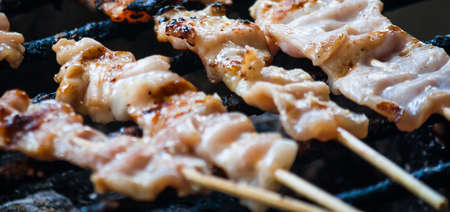 street roasted pork asia style are cookedの写真素材