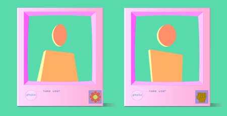 Image of two templates for icons, avatars or information electronic identities. The female pattern...