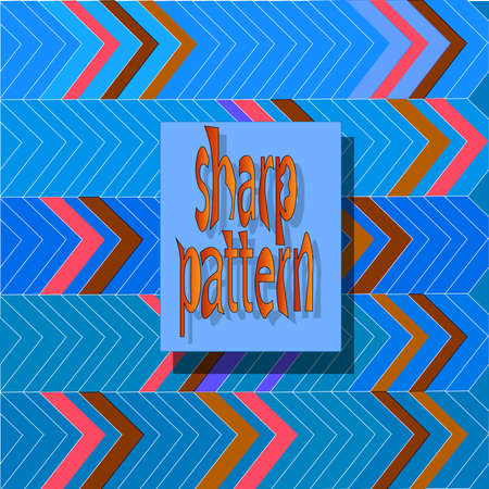 An image in the form of a pattern of angular figures. Above the pattern is the inscription "sharp pattern".のイラスト素材