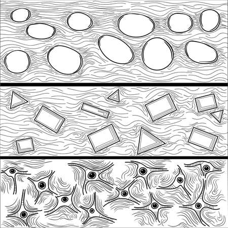 Image of some objects in black and white style.のイラスト素材