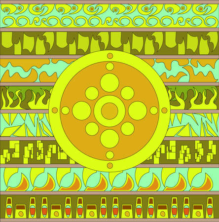 Abstract patterns arranged horizontallyのイラスト素材
