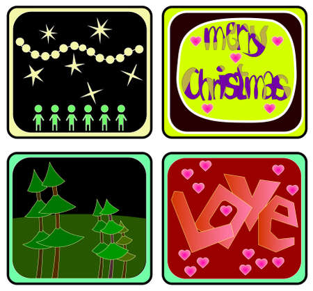 The image of several objects with love and christmas theme. Vector illustration.のイラスト素材