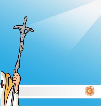 new pope with argentina flagのイラスト素材