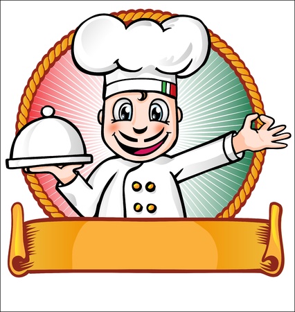 chef with dishのイラスト素材
