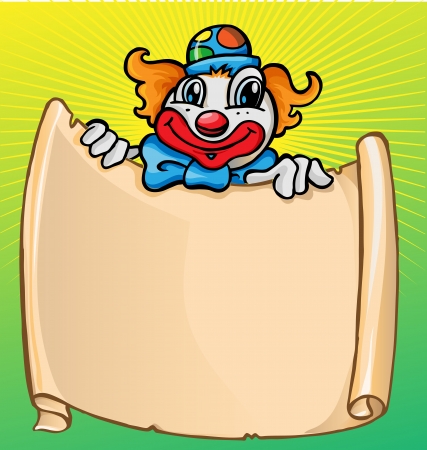 clown with bannerのイラスト素材