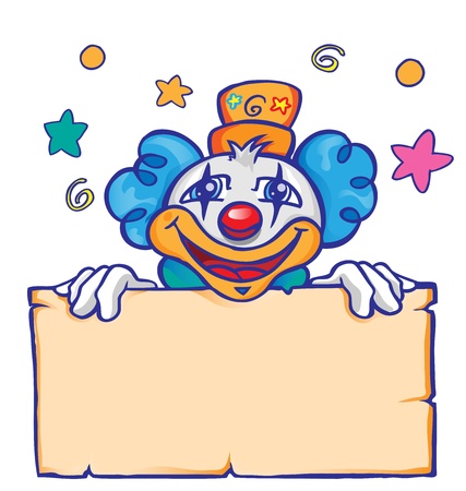 clown with bannerのイラスト素材