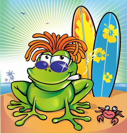 jamaican frog  summer のイラスト素材