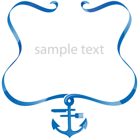 sea food background with ribbon のイラスト素材