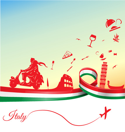 Italian holidays background with flagのイラスト素材